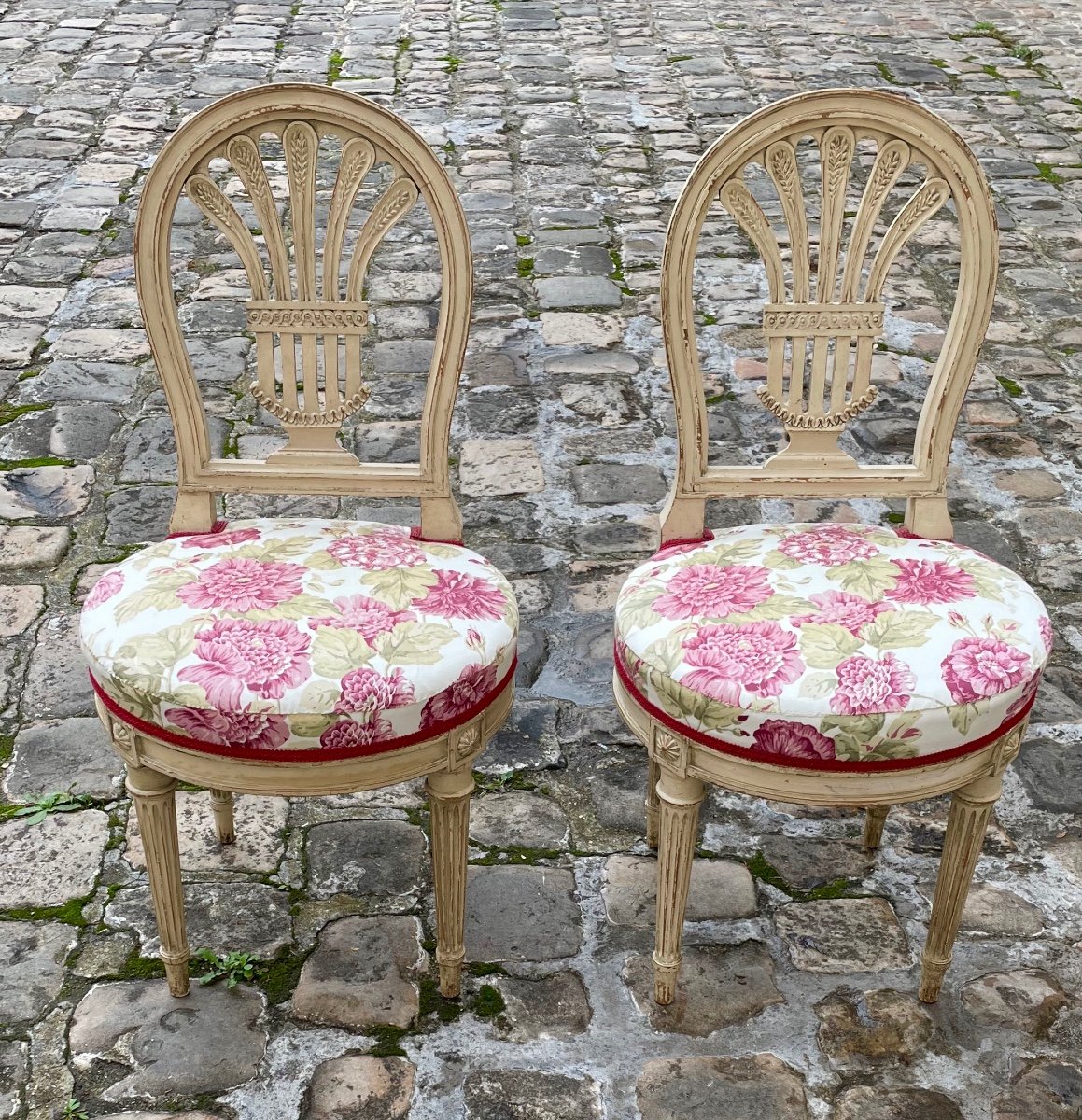 Paire De Chaises De Style Louis XVI-photo-6