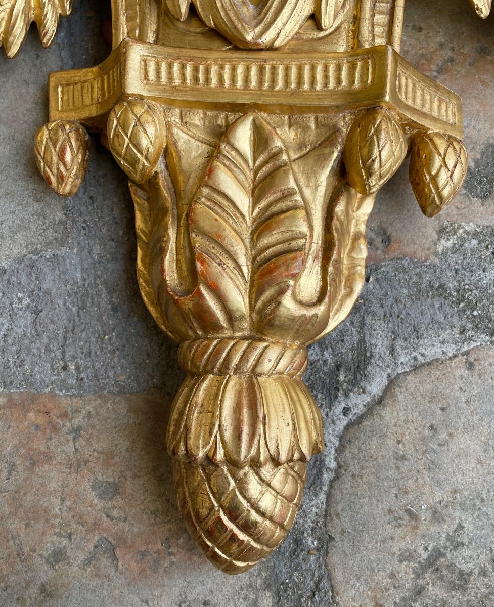 Baromètre d'époque Louis XVI En Bois Doré, d'Après J.c. Delafosse-photo-3