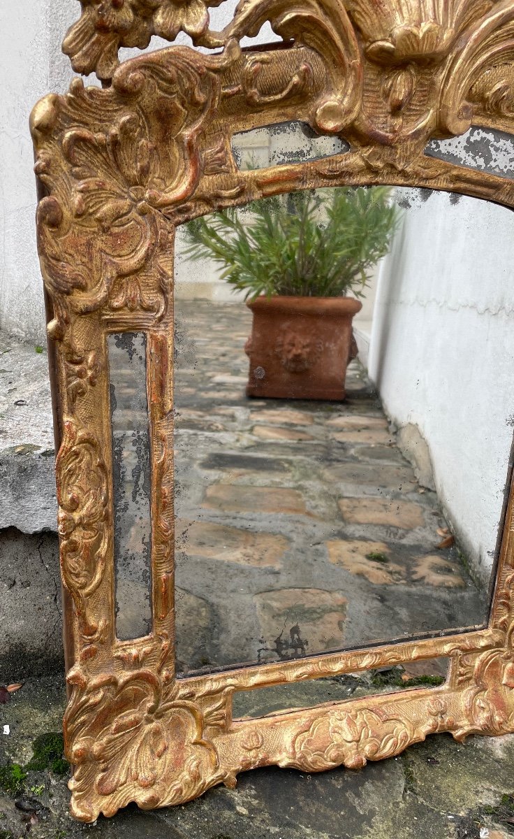 Miroir d'époque Régence En Bois Doré-photo-3