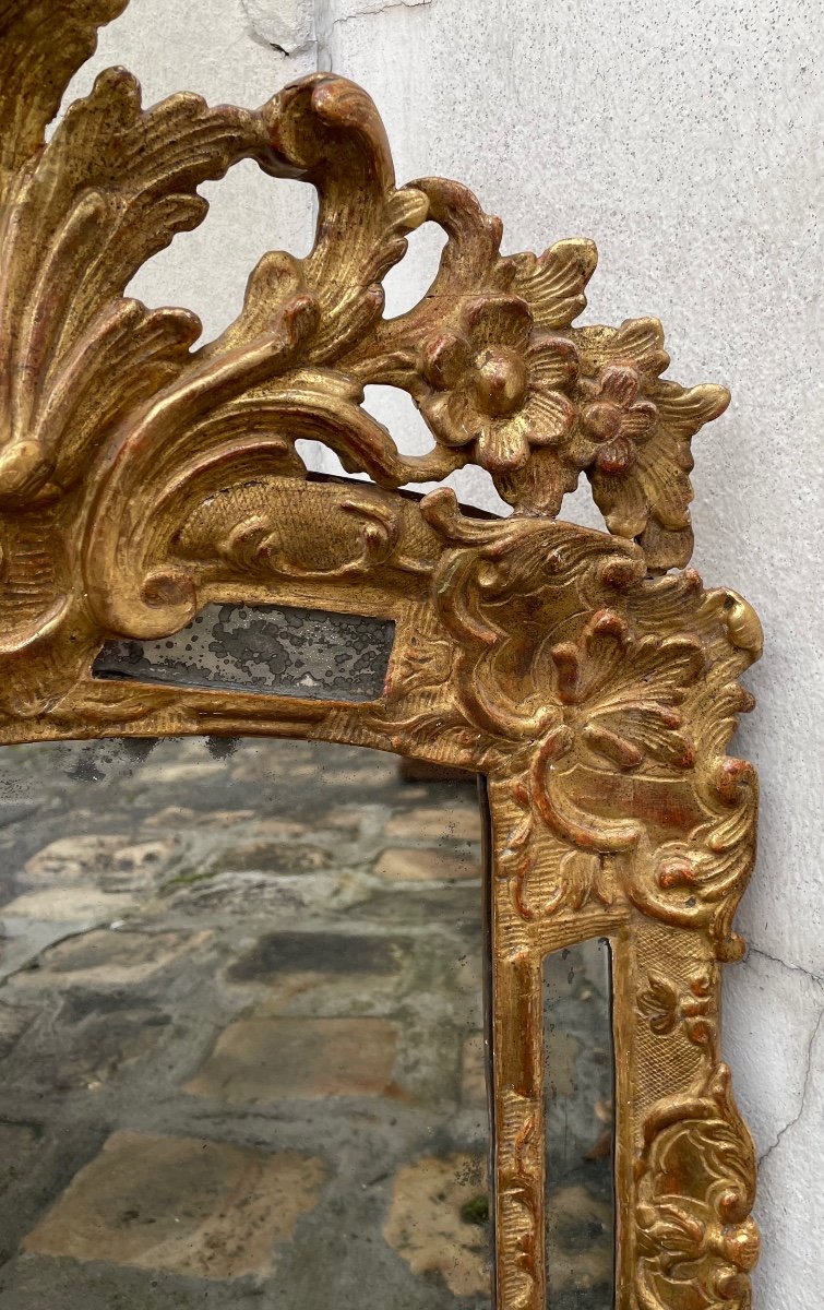 Miroir d'époque Régence En Bois Doré-photo-1