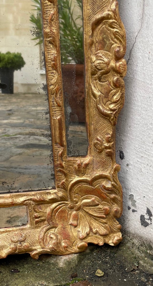 Miroir d'époque Régence En Bois Doré-photo-5