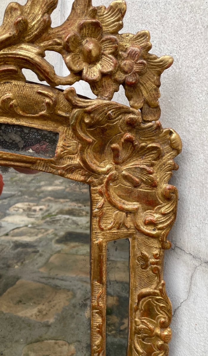 Miroir d'époque Régence En Bois Doré-photo-6