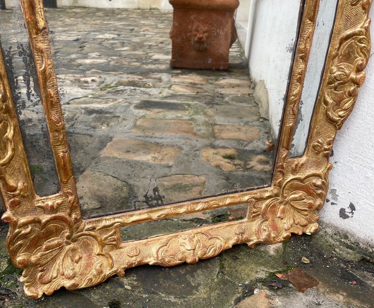 Miroir d'époque Régence En Bois Doré-photo-7