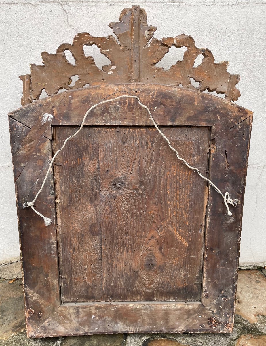 Miroir d'époque Régence En Bois Doré-photo-8