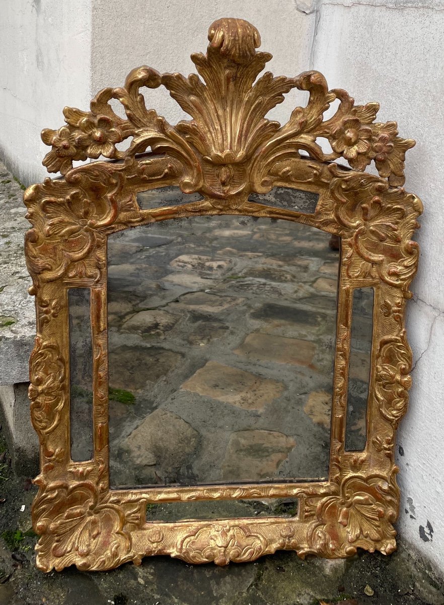 Miroir d'époque Régence En Bois Doré