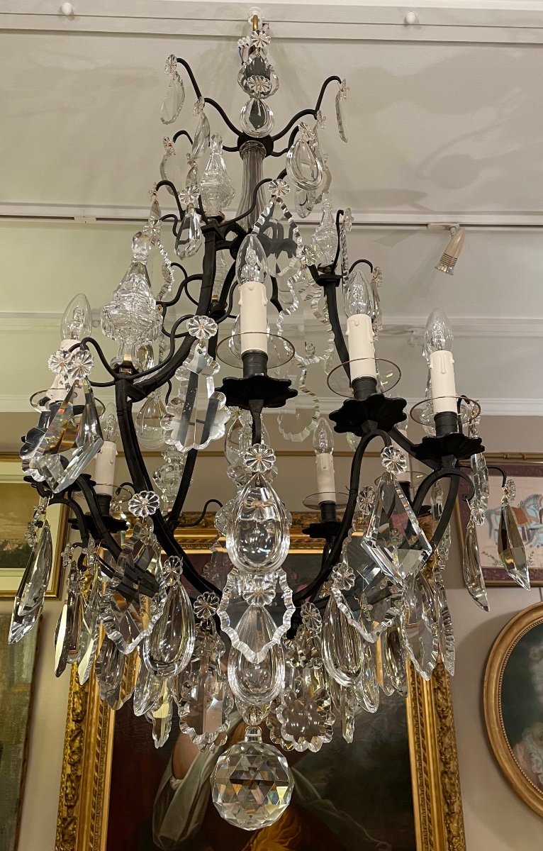 Louis XV Cage Chandelier, In Crystal-photo-4