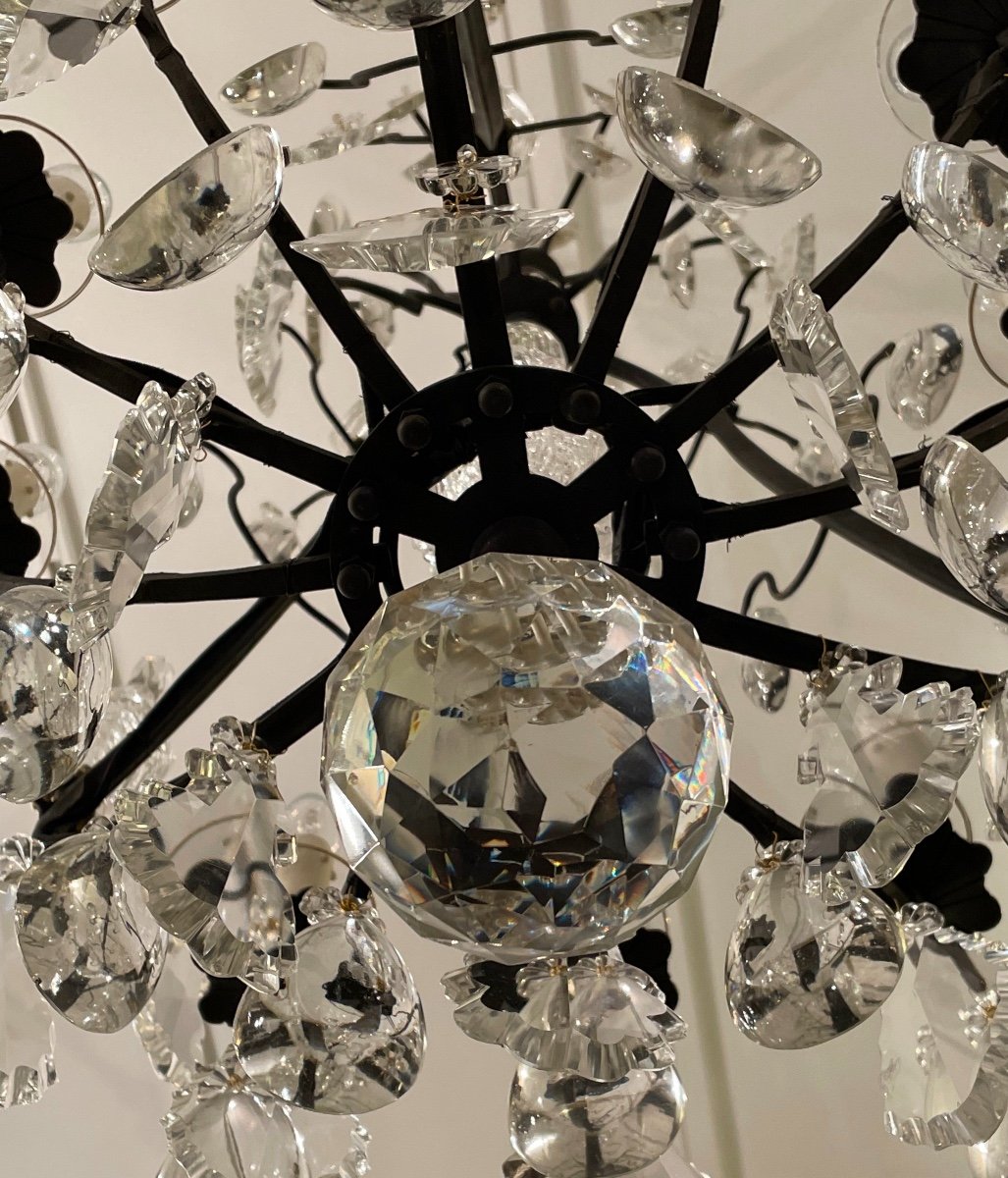 Louis XV Cage Chandelier, In Crystal-photo-5