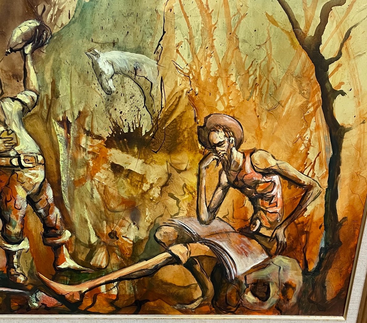 Tableau. Huile Sur Toile. Don Quichotte-photo-1