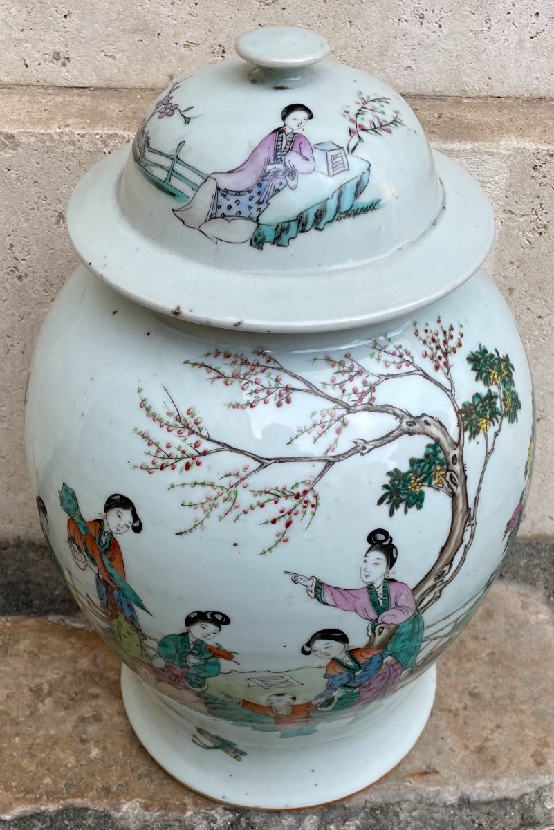 Potiche Couverte Chinoise En Porcelaine Dure-photo-4