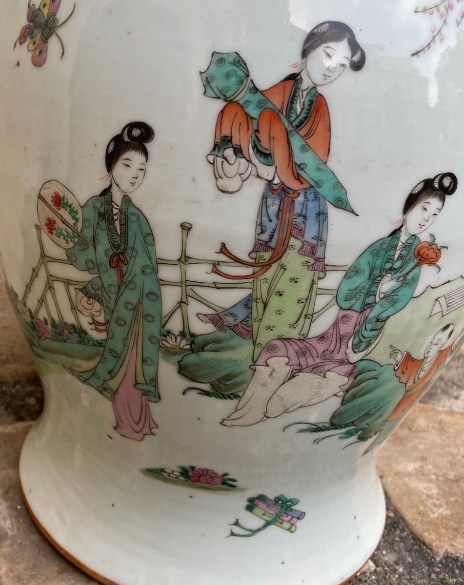 Potiche Couverte Chinoise En Porcelaine Dure-photo-1
