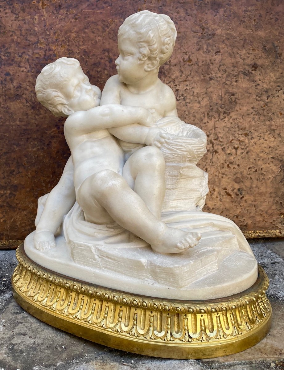 Carrara Marble Sculpture. The Disputed Basket-photo-3