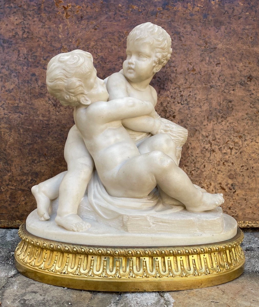 Carrara Marble Sculpture. The Disputed Basket-photo-6