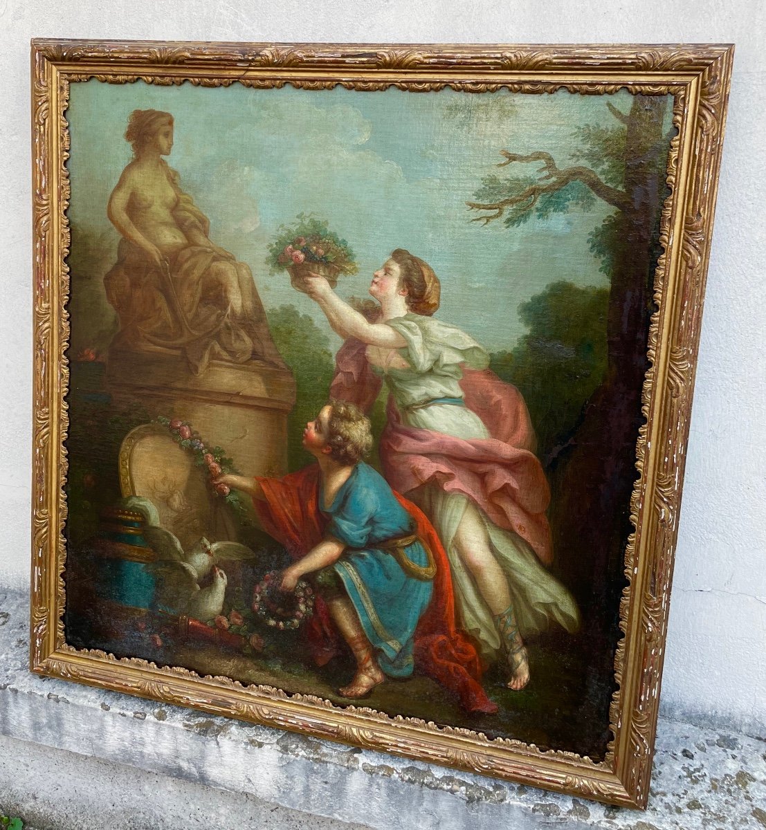 Tableau. Huile Sur Toile. Suiveur De J.b. Huet