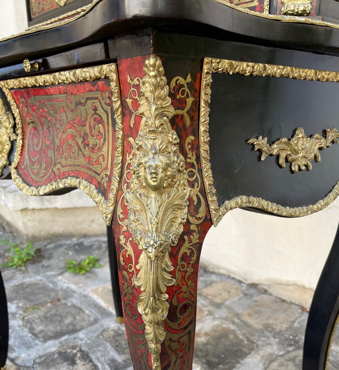 Bureau Napoleon III, En Marqueterie Boulle-photo-7