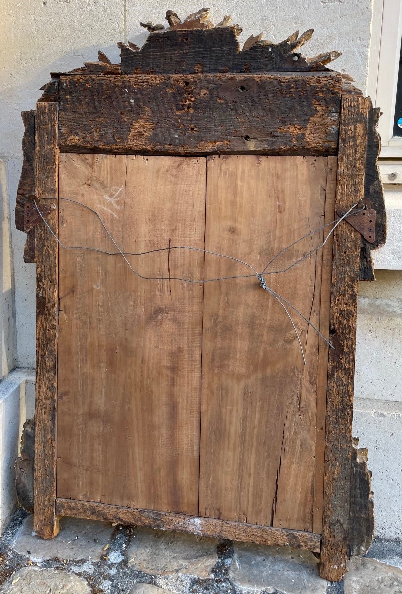 Louis XVI Period Mirror In Golden And Lacquered Wood-photo-8