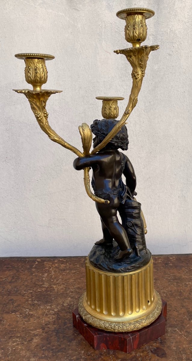 Pair Of Louis XVI Candelabra, After Clodion-photo-2