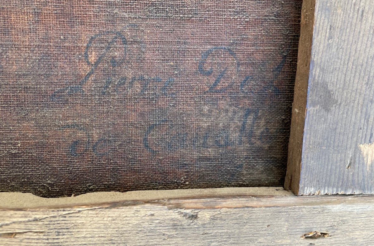 Painting. Oil On Canvas 18th. Portrait Of A Man In Breastplate-photo-3