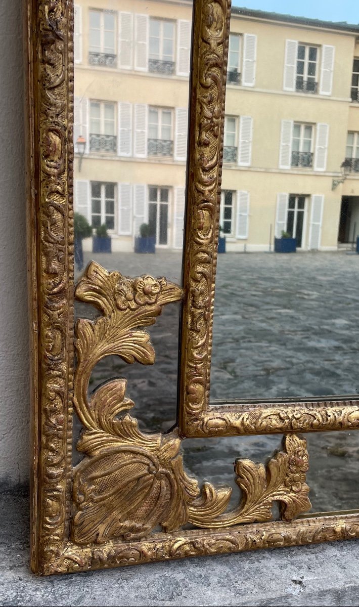 Miroir d'époque Régence En Bois Doré-photo-3