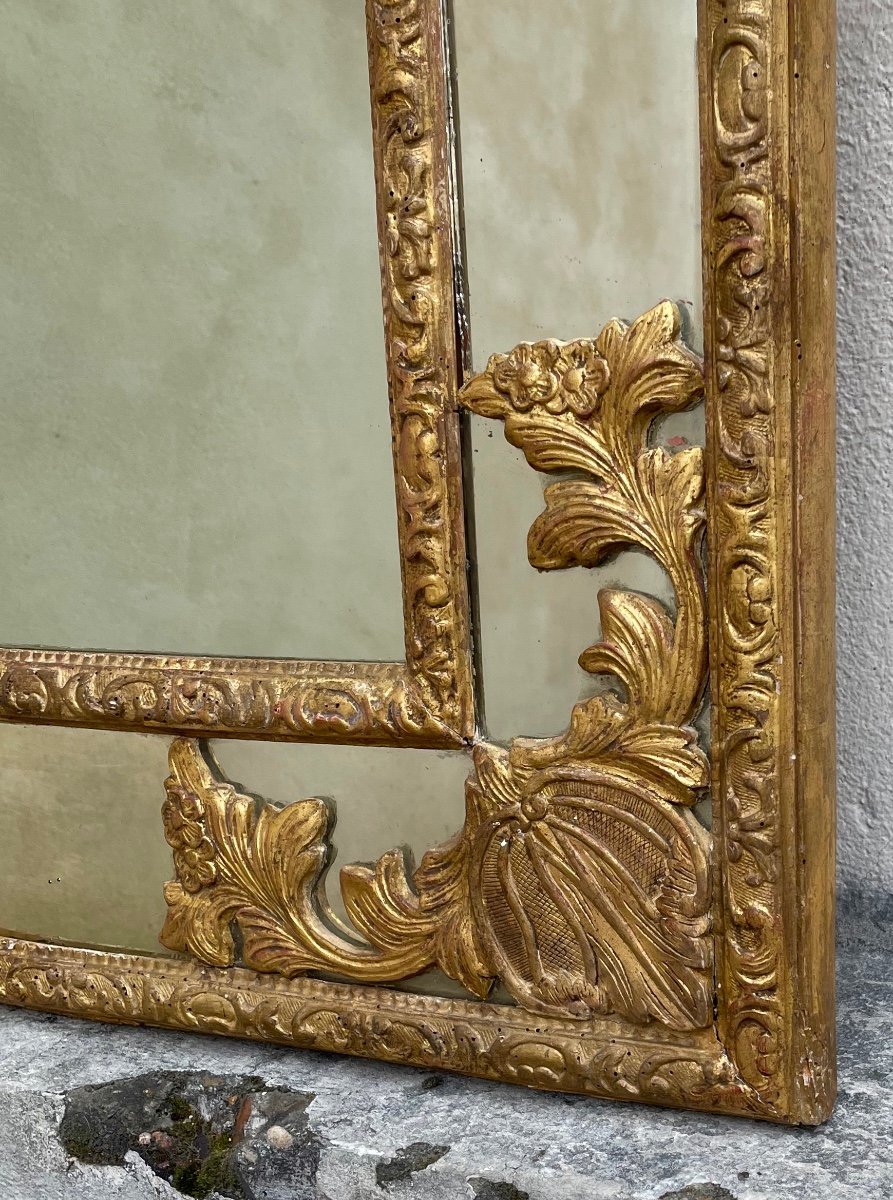 Miroir d'époque Régence En Bois Doré-photo-2