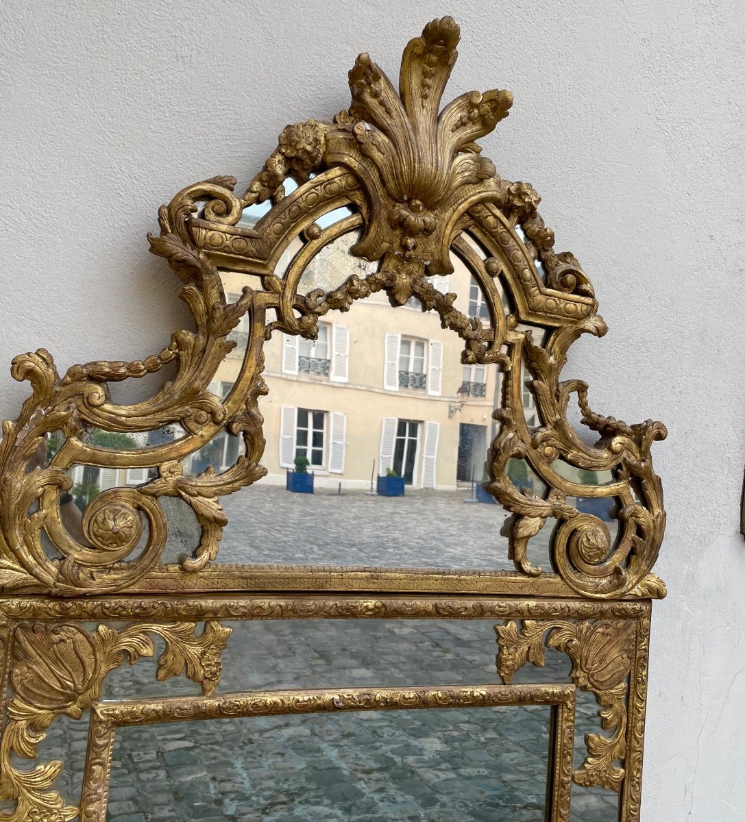 Regency Period Mirror In Golden Wood-photo-3