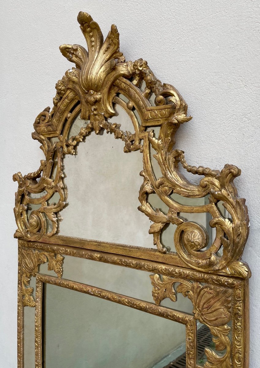 Regency Period Mirror In Golden Wood-photo-5