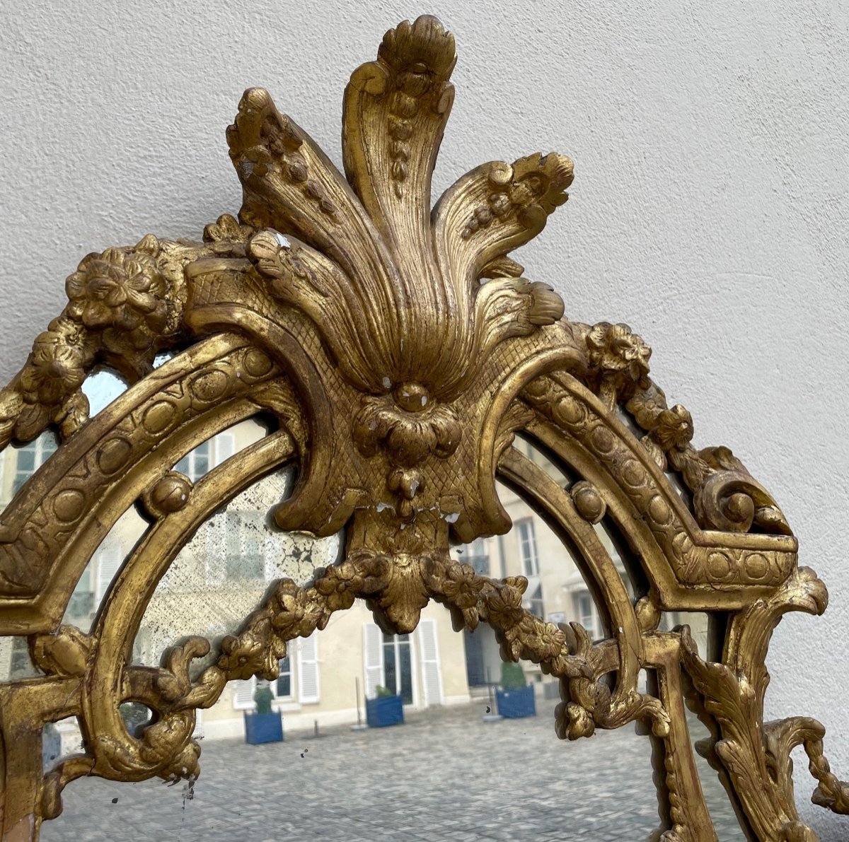 Miroir d'époque Régence En Bois Doré-photo-7