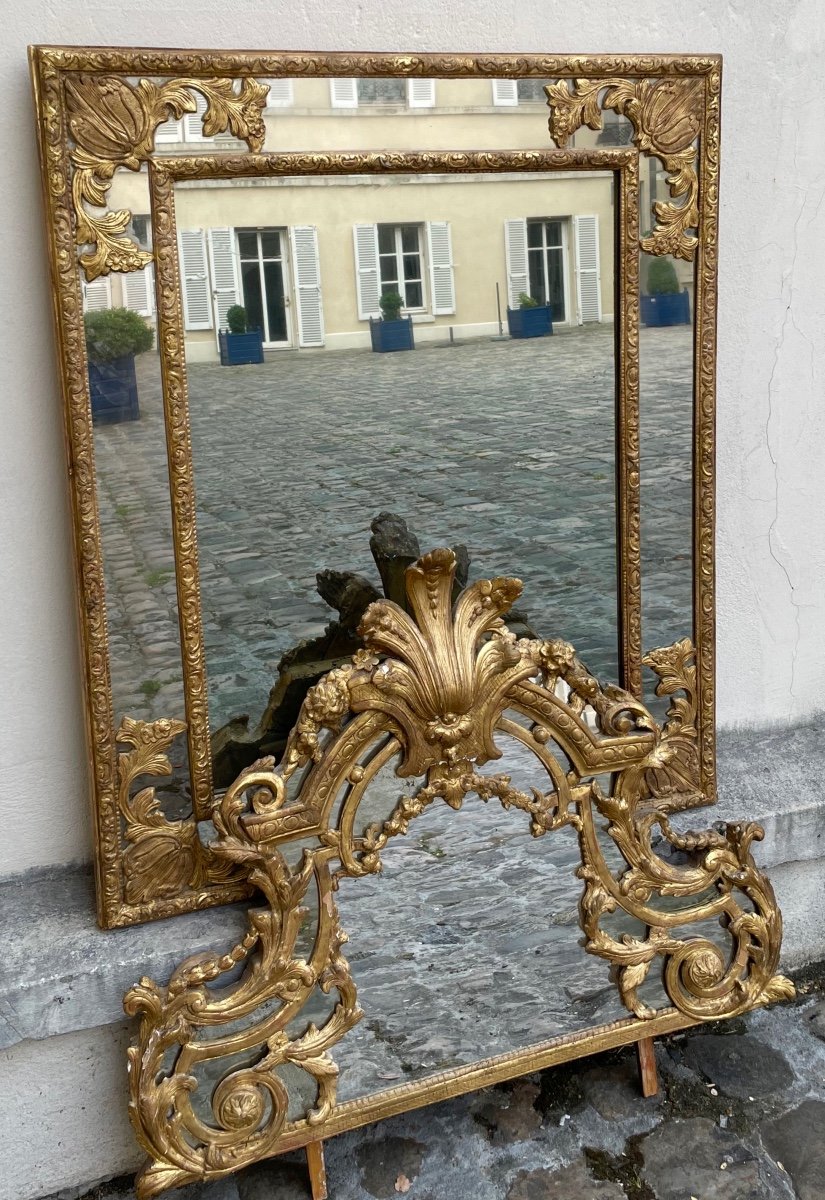 Regency Period Mirror In Golden Wood-photo-8