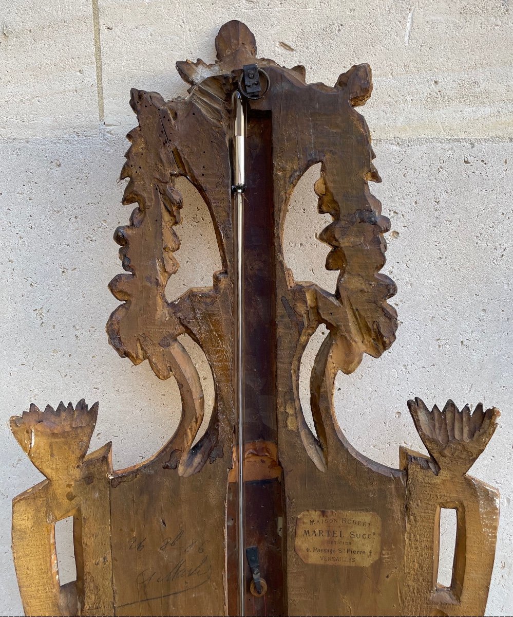 Baromètre d'époque Louis XVI En Bois Doré , signé CICERY. Fournisseur de la famille Royale-photo-8