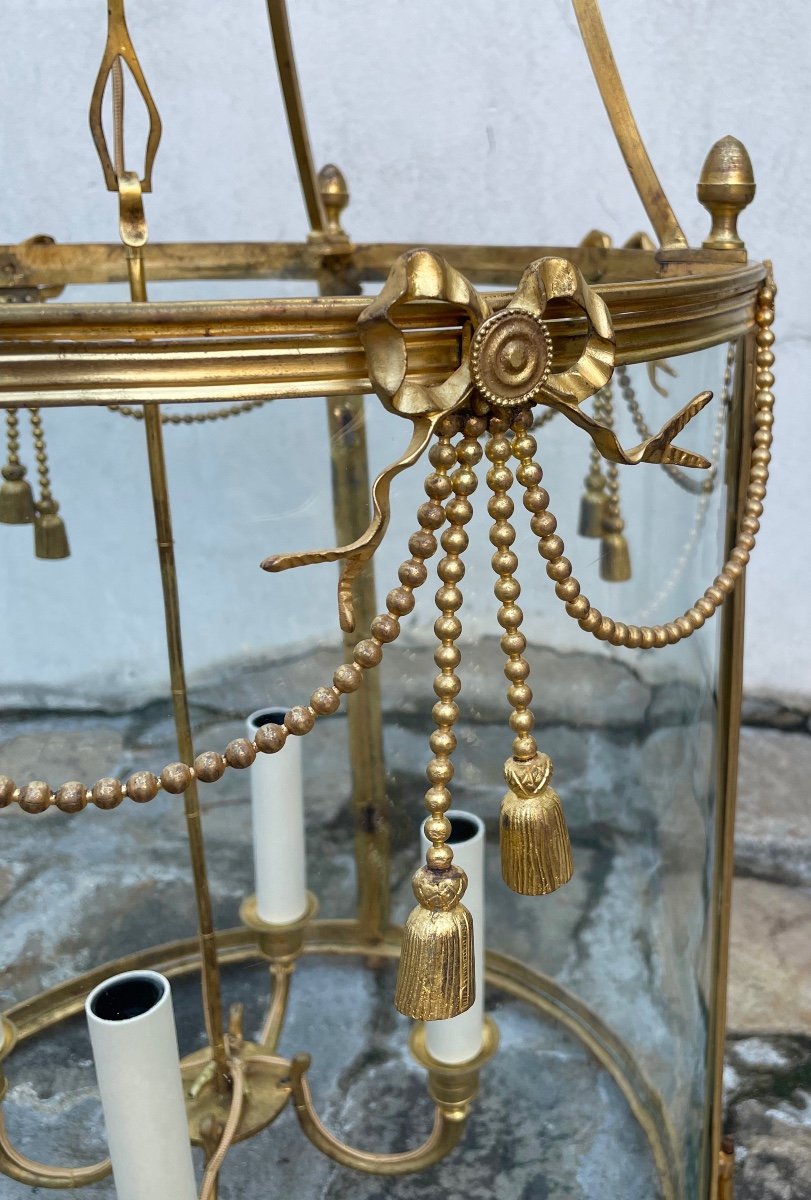 Lanterne d'époque Louis XVI En Bronze Doré-photo-3