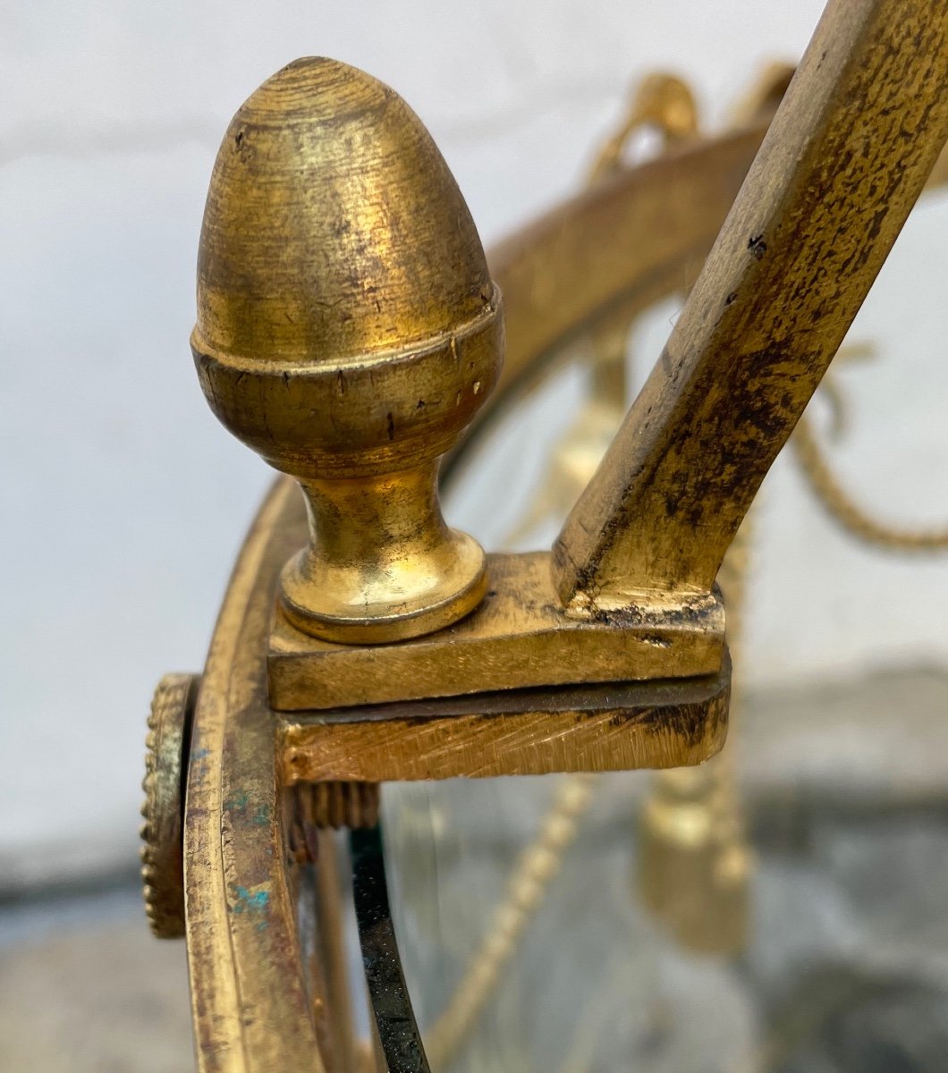 Lanterne d'époque Louis XVI En Bronze Doré-photo-4