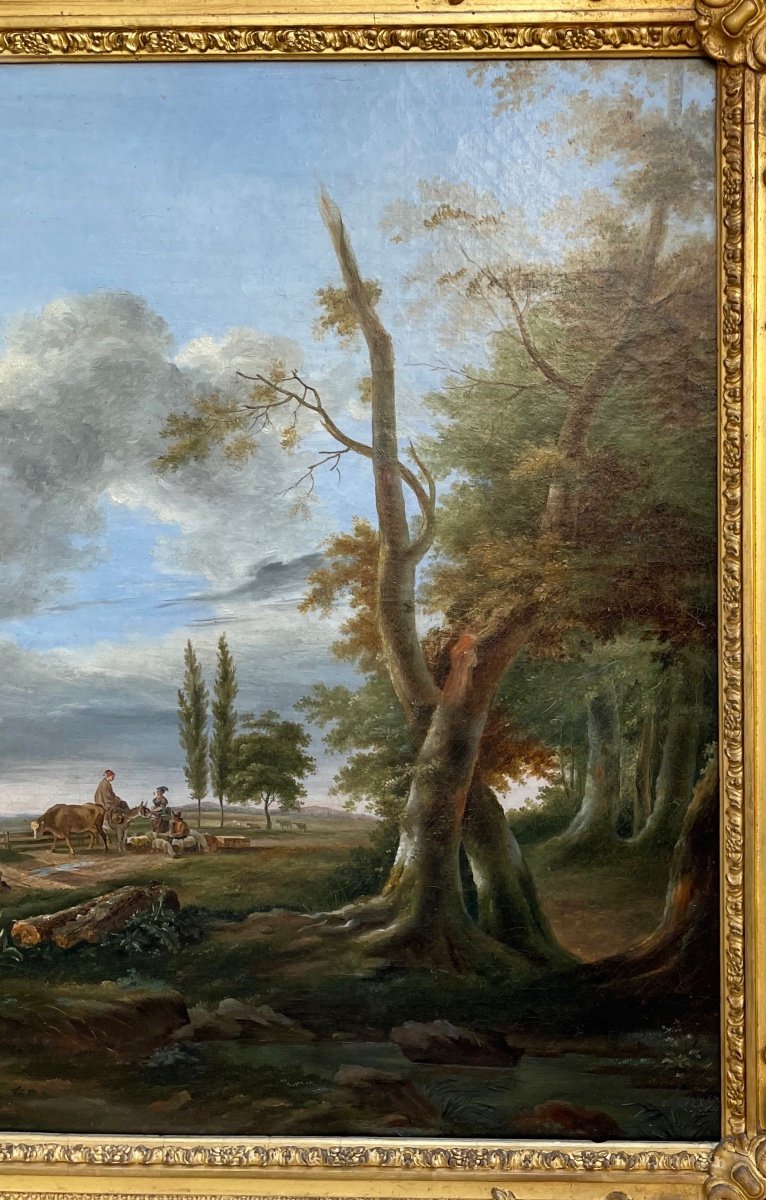 Tableau. Huile Sur Toile. Ecole Française Du 19e Siècle.d'après Jean-louis Demarne-photo-4