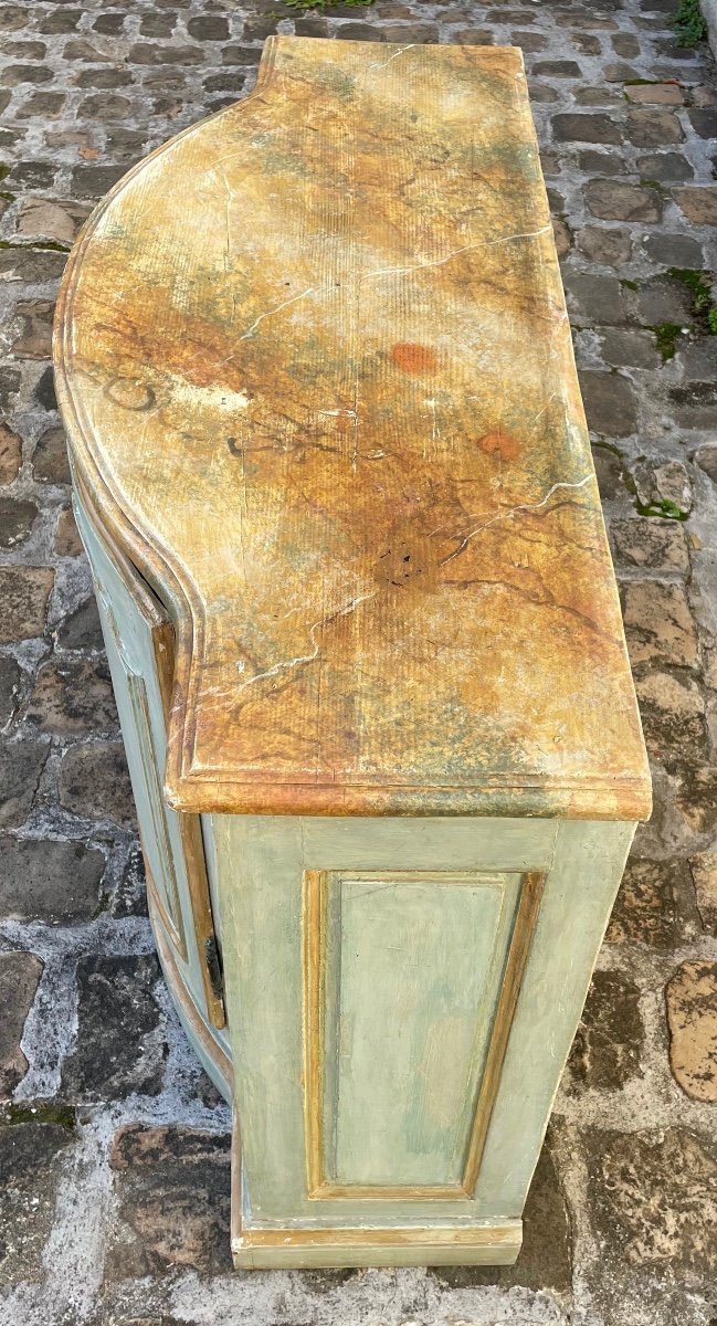 Buffet Galbé Louis XV En Bois Laqué.-photo-4