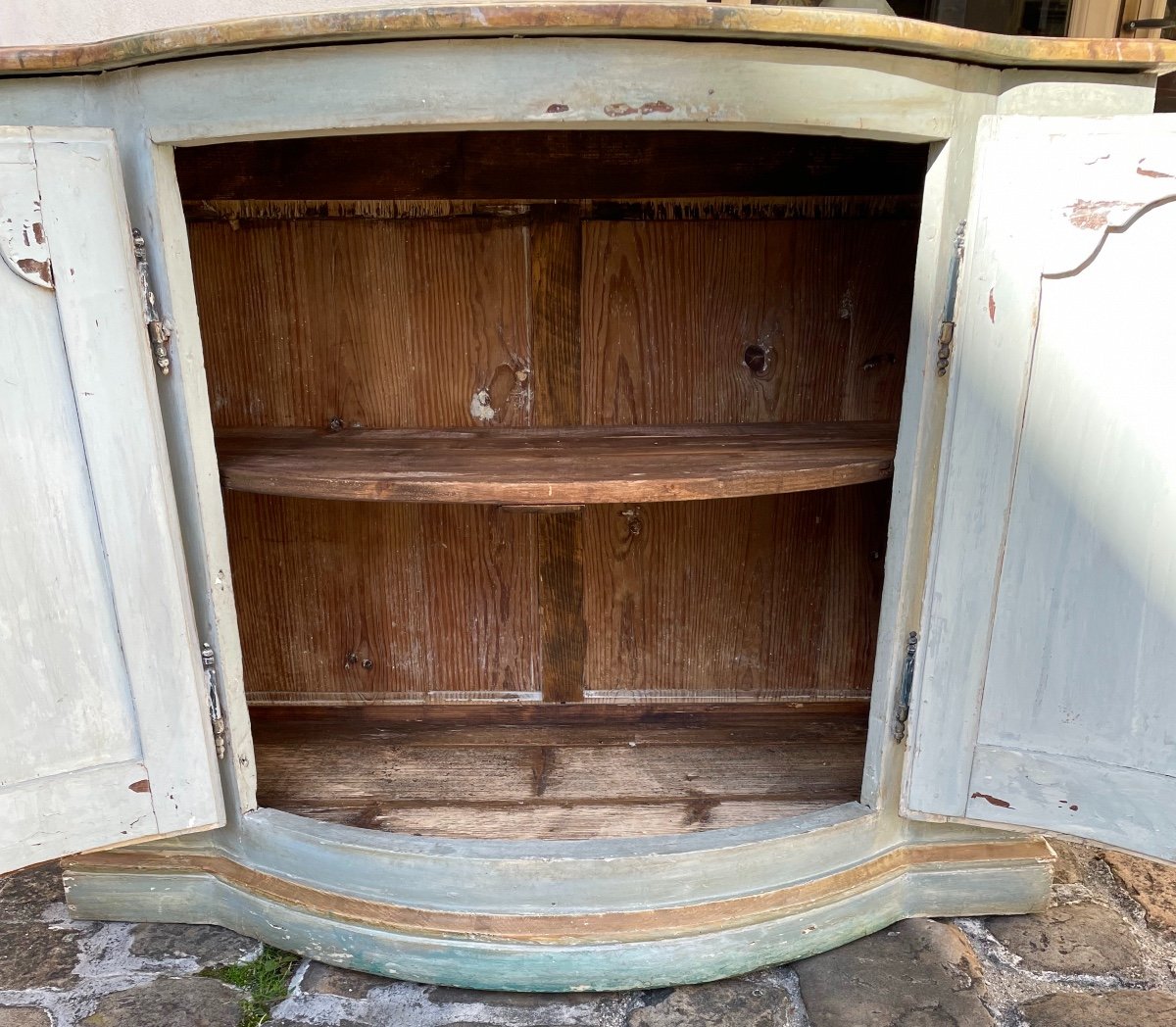 Buffet Galbé Louis XV En Bois Laqué.-photo-5