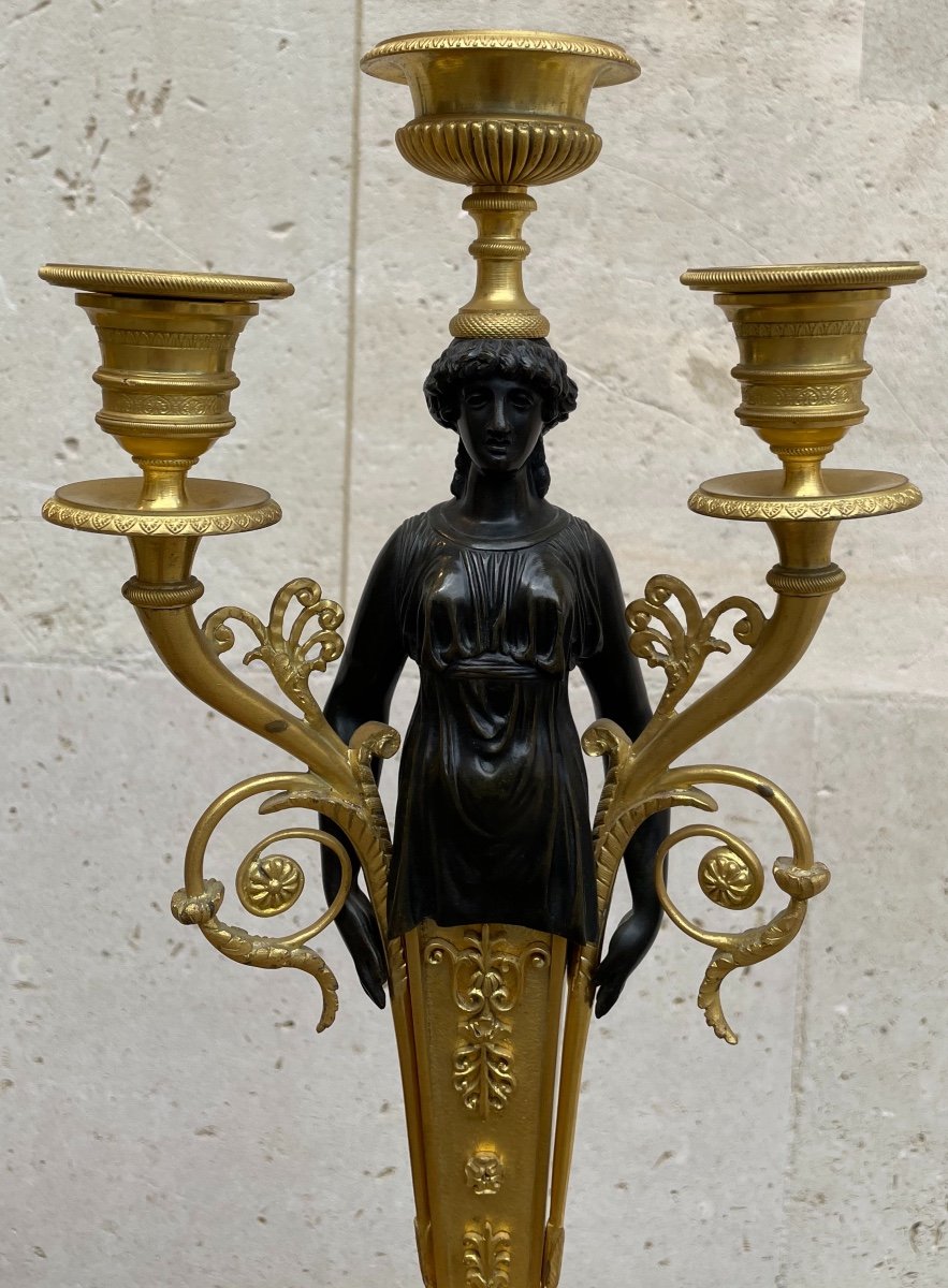 Pair Of Empire Candelabra With Caryatids-photo-8