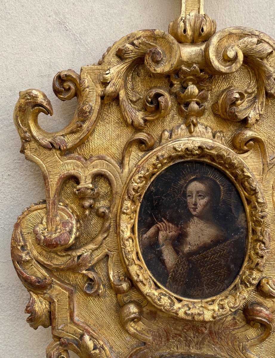 Louis XIV Period Carved And Gilded Wood Stoup-photo-4