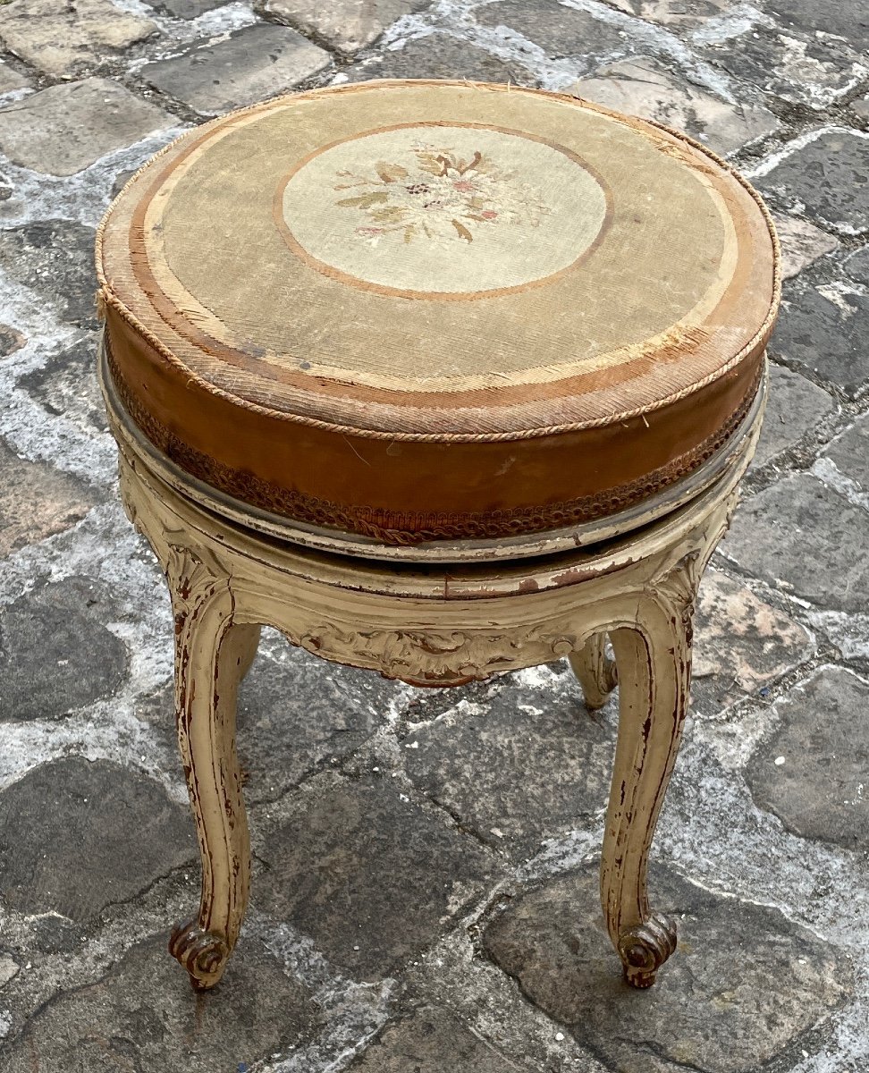 Tabouret De Piano De Style Louis XV-photo-3
