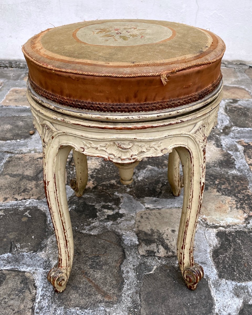Tabouret De Piano De Style Louis XV-photo-2