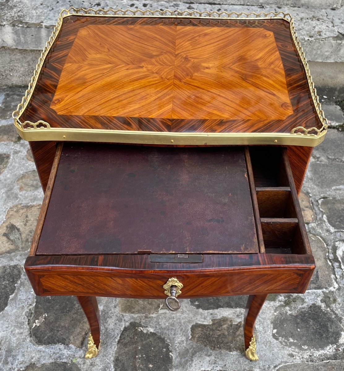 Table Chiffonnière d'époque Louis XV-photo-4