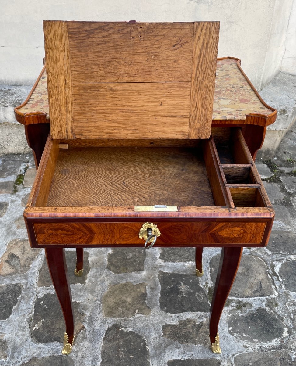 Table Chiffonnière d'époque Louis XV-photo-4