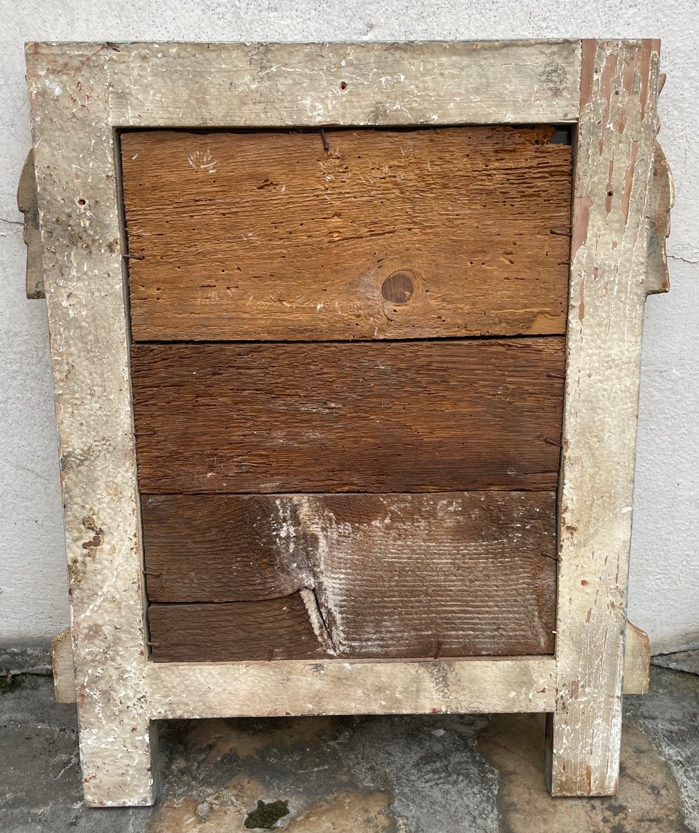 Miroir Louis XVI en bois sculpté et doré-photo-5