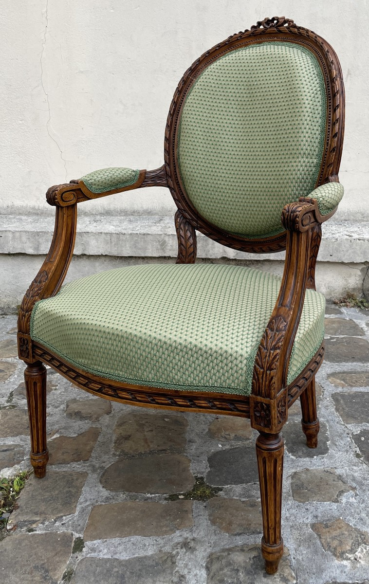Pair Of Louis XVI Style Cabriolet Armchairs-photo-1