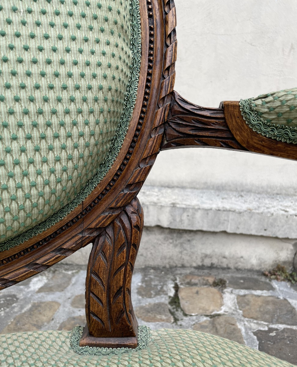 Pair Of Louis XVI Style Cabriolet Armchairs-photo-5