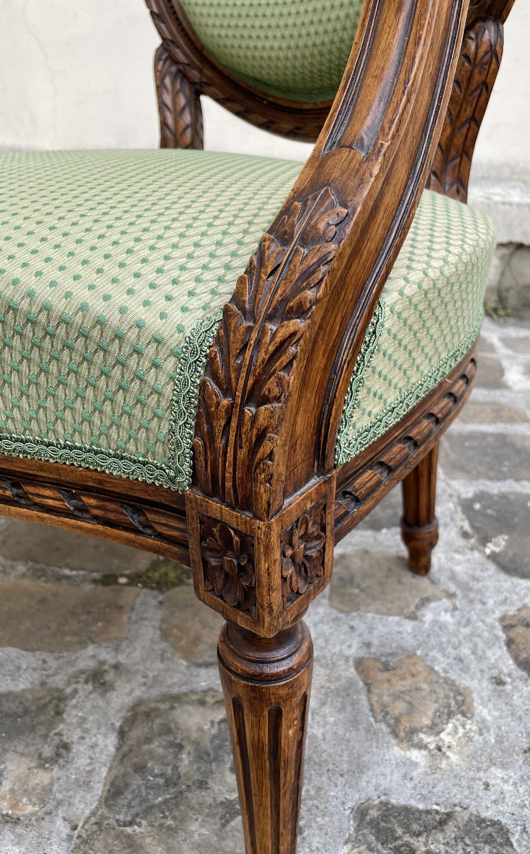 Pair Of Louis XVI Style Cabriolet Armchairs-photo-6