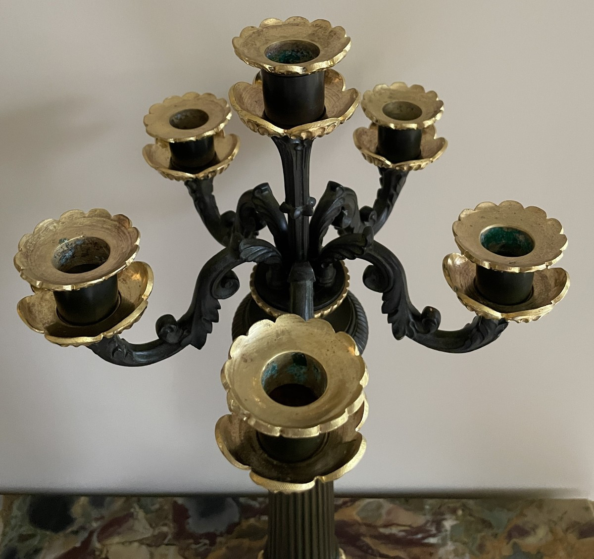 Pair Of Bronze Candelabra From The Restoration Period-photo-5