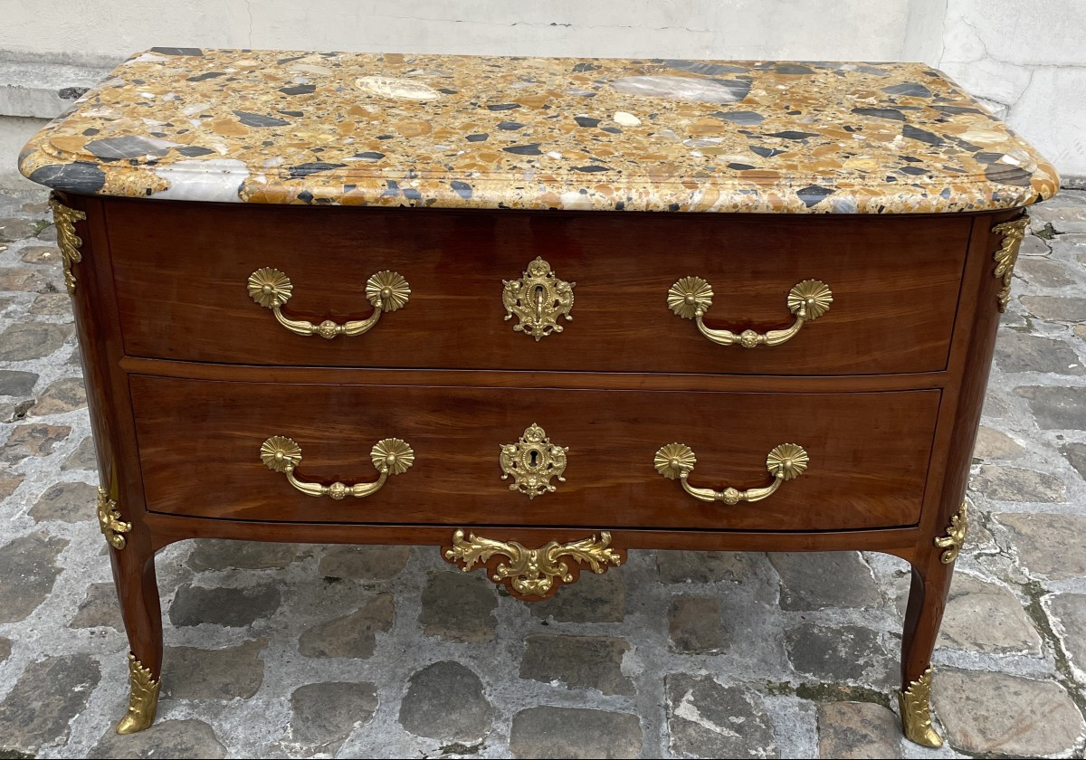 Commode d'époque Régence en acajou massif-photo-2