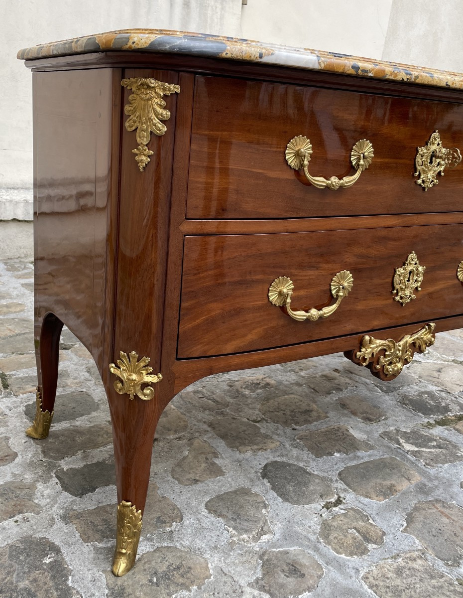 Commode d'époque Régence en acajou massif-photo-4