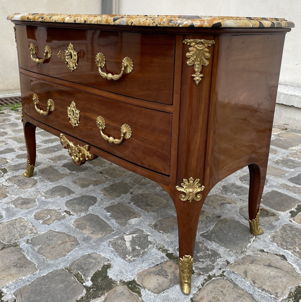 Commode d'époque Régence en acajou massif-photo-1