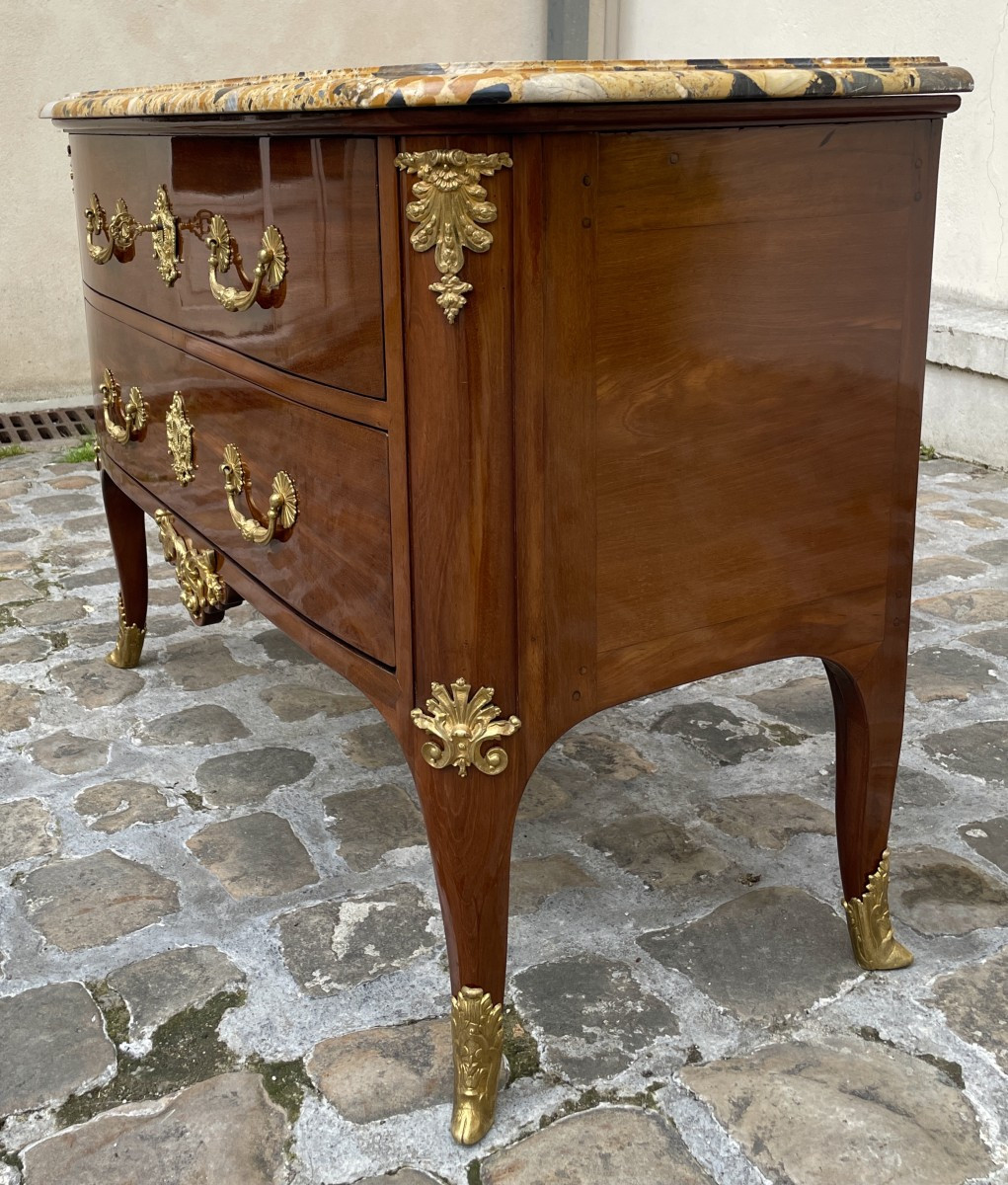 Commode d'époque Régence en acajou massif-photo-3