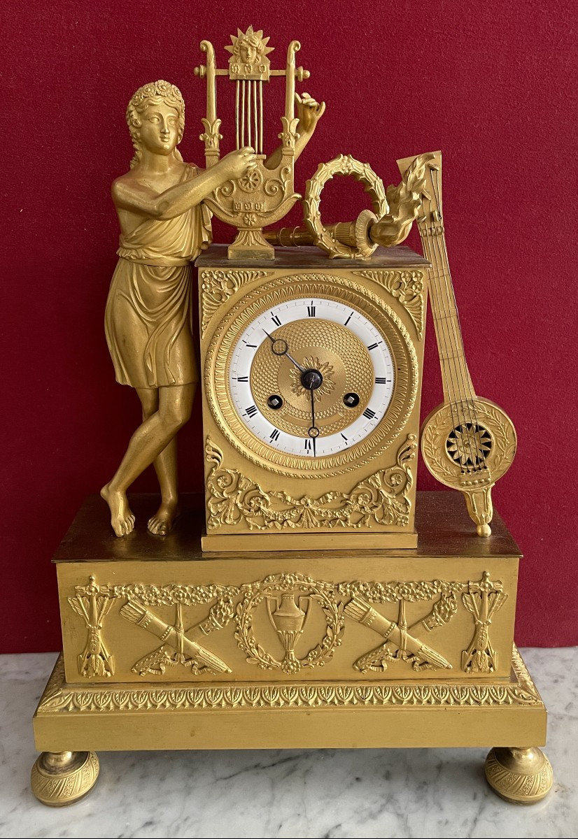 Restoration-period Gilt Bronze Clock-photo-2