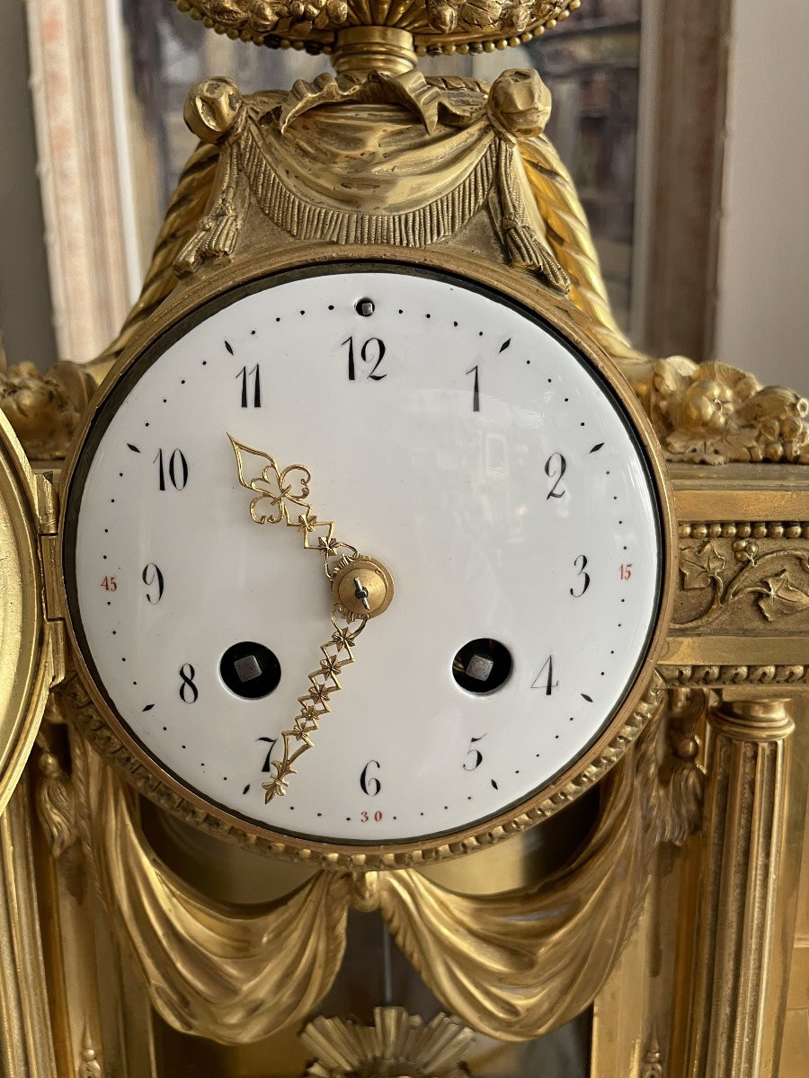 Louis XVI Style Gilt Bronze Clock-photo-2